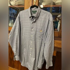 Lauren-Ralph Lauren Men's Blue/grey/white fine plaid Button Down Shirt